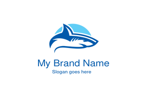 sun shark logo Design